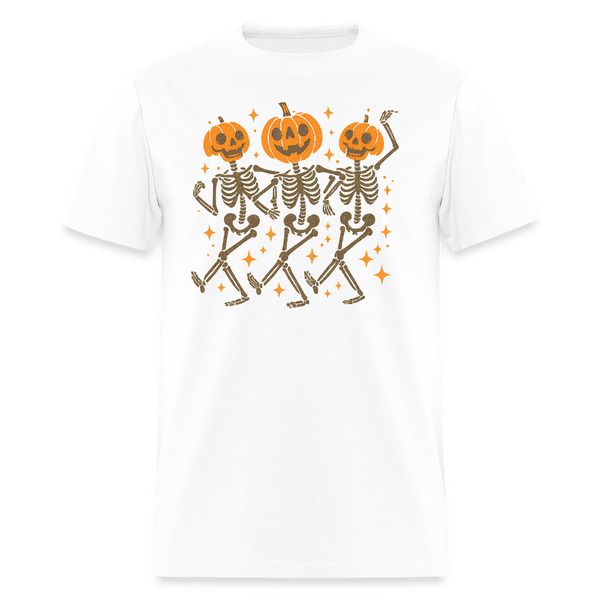 Pumpkin Skeleton Halloween T Shirt - white