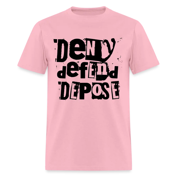 Medicare for All Punk Rock Deny Defend Depose T Shirt - pink