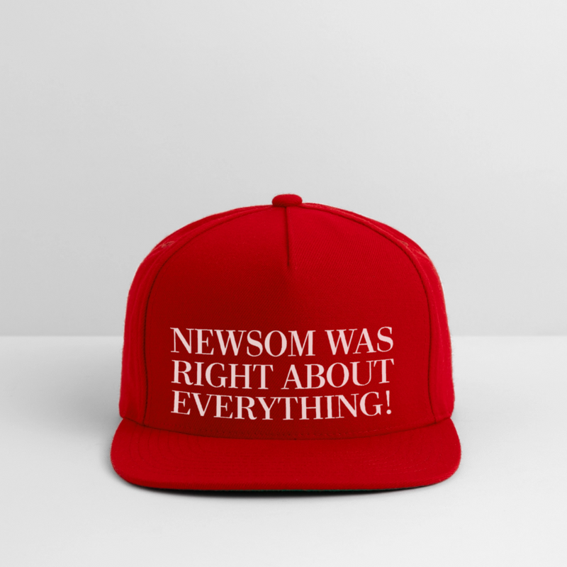 Newsom Was Right About Everything Snapback Hat - red