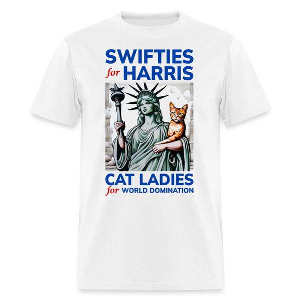 Cat Ladies For World Domination T Shirt - white
