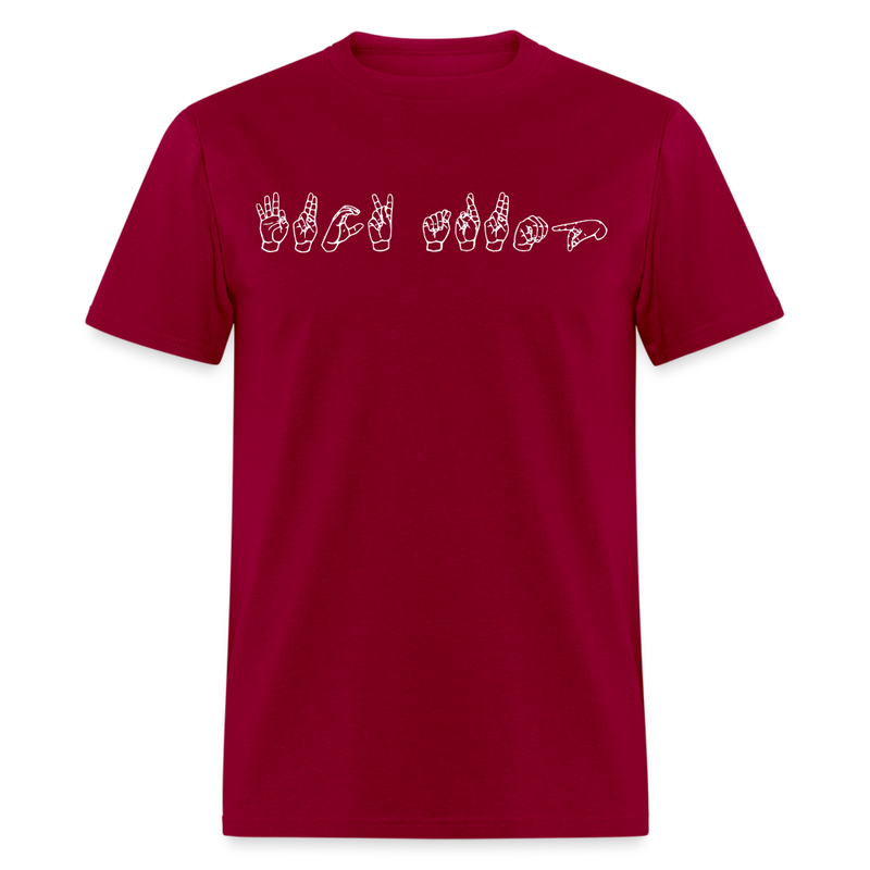 Anti-Trump ASL T Shirt - dark red