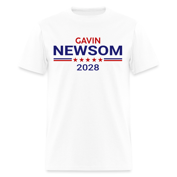 Gavin Newsom 2028 President T Shirt - white