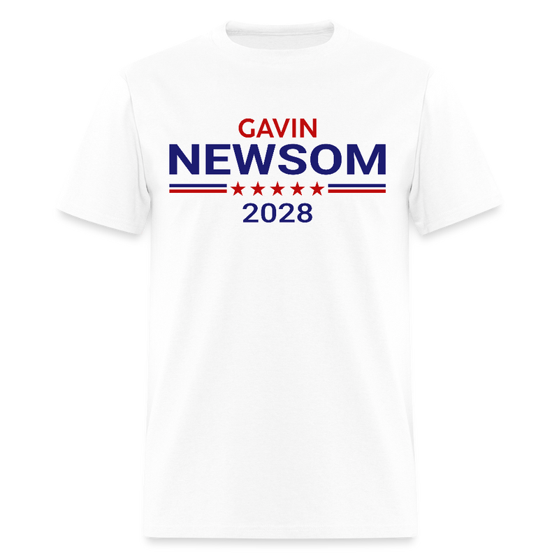 Gavin Newsom 2028 President T Shirt - white
