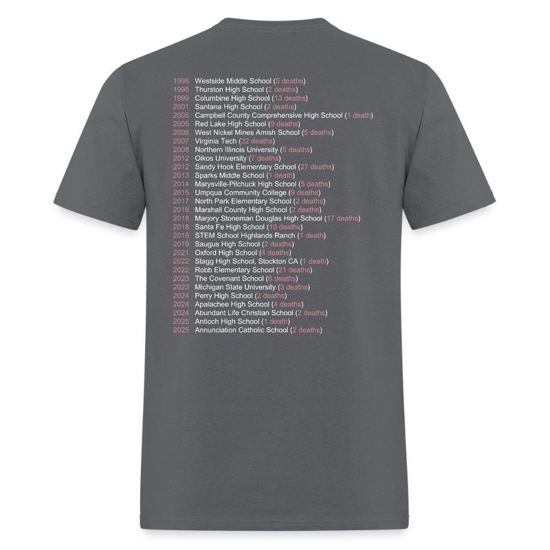 Policy & Change Not Thoughts & Prayers T Shirt - charcoal