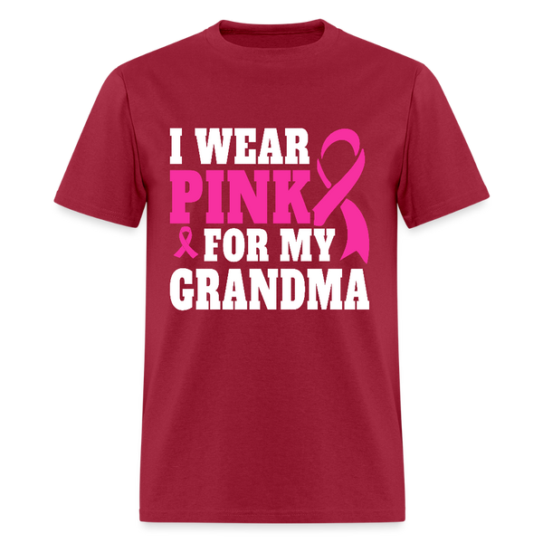 Breast Cancer Awareness Month Wear Pink For My Grandma T Shirt - dark red