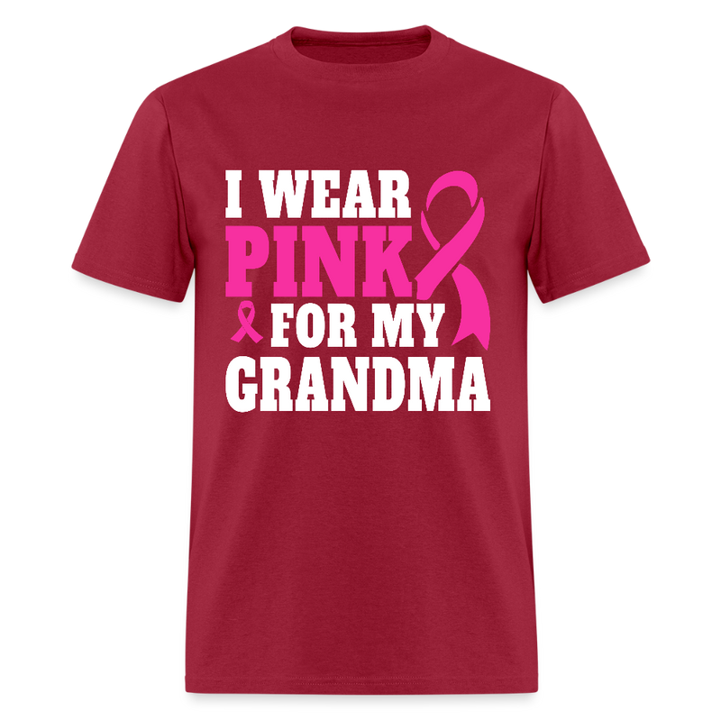 Breast Cancer Awareness Month Wear Pink For My Grandma T Shirt - dark red