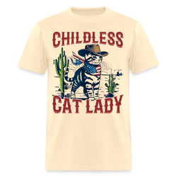 Childless Cat Lady T Shirt - natural