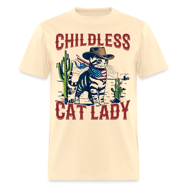Childless Cat Lady T Shirt - natural