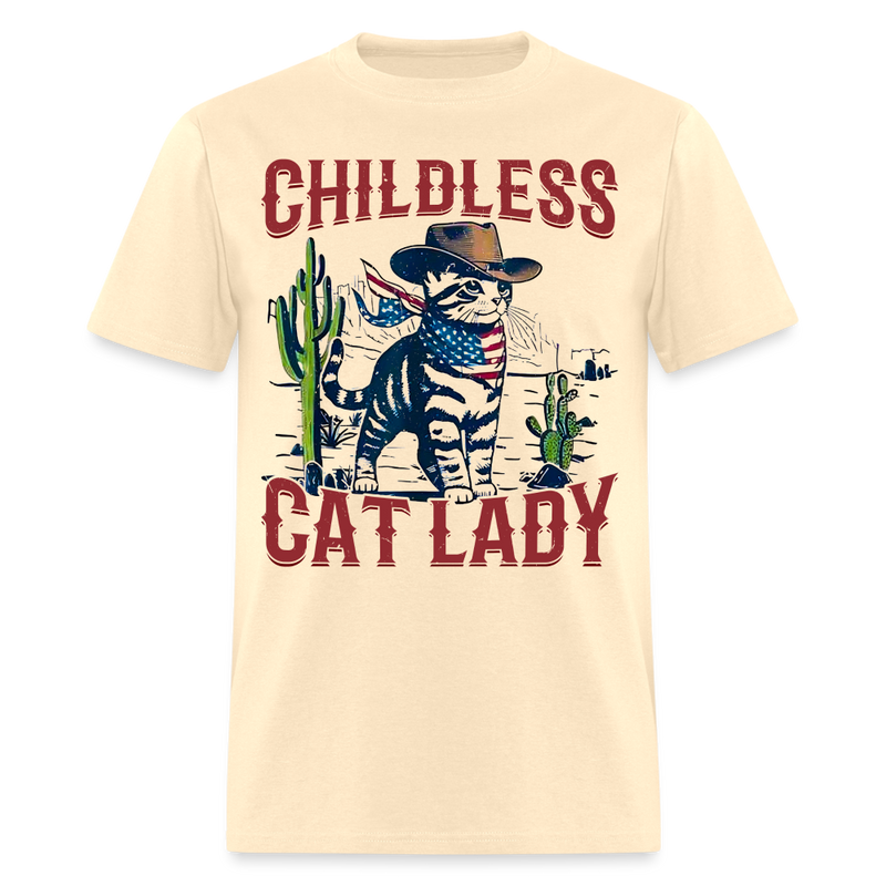 Childless Cat Lady T Shirt - natural