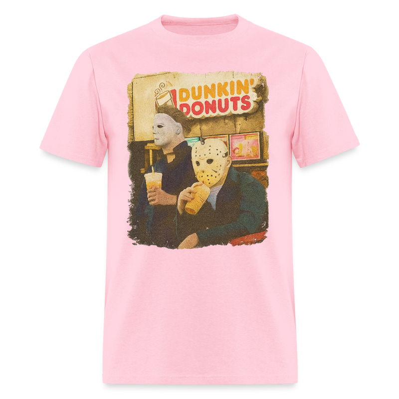 Michael and Jason Dunkin Donuts Halloween T Shirt - pink