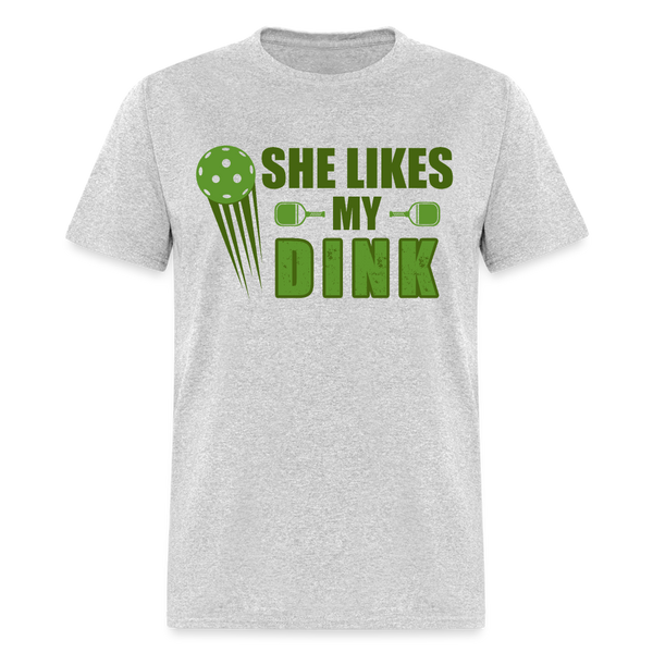 She Likes My Dink Pickleball T Shirt - heather gray