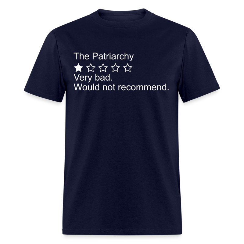The Patriarchy Bad Review T Shirt - navy