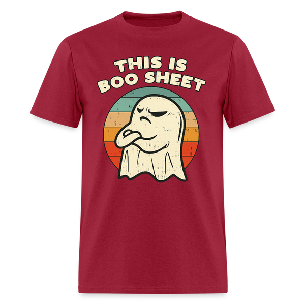 This is Boo Sheet Halloween T Shirt - dark red