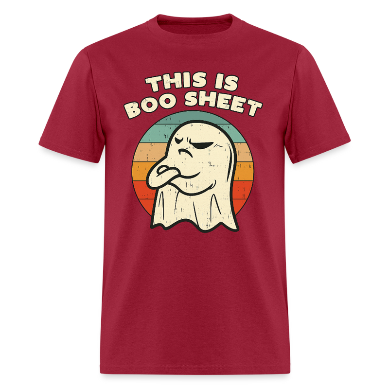 This is Boo Sheet Halloween T Shirt - dark red