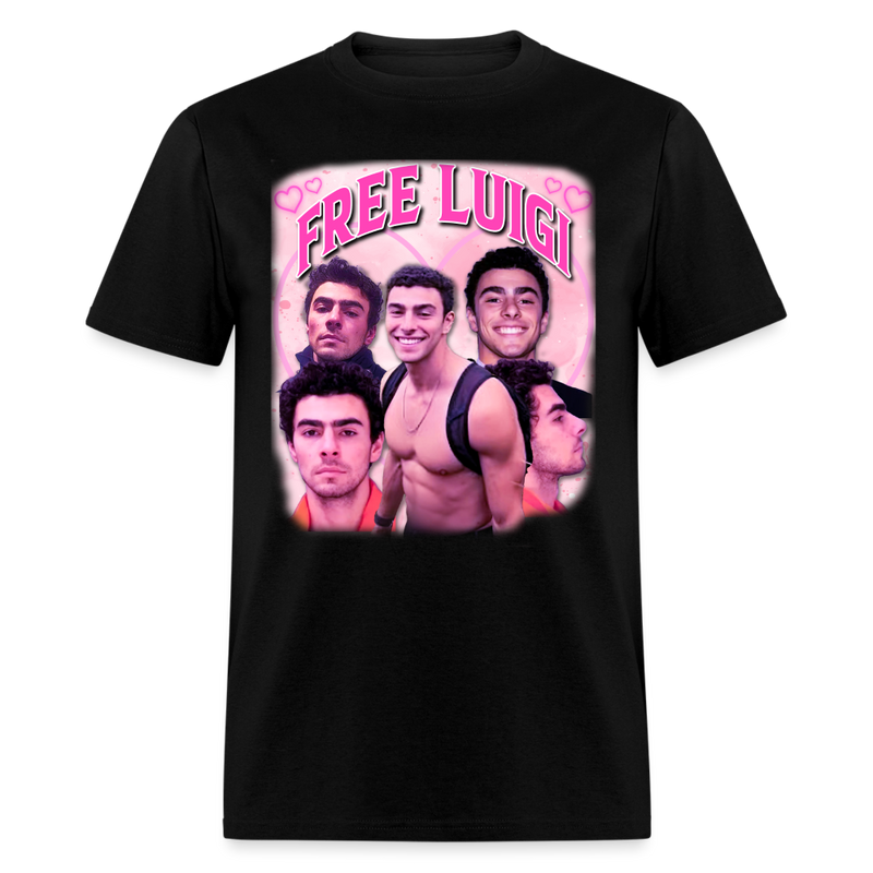 Free Luigi Heart T Shirt - black