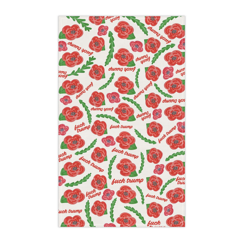 Subtle Trump Red Poppies Towel