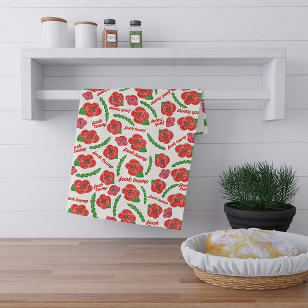 Subtle Trump Red Poppies Towel