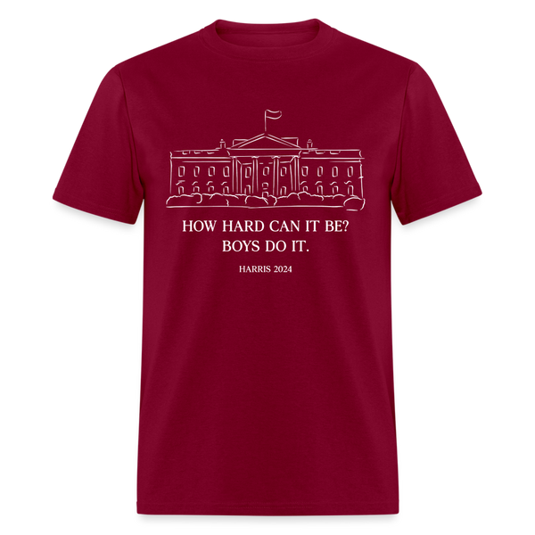 Boys Can Do It T Shirt - burgundy