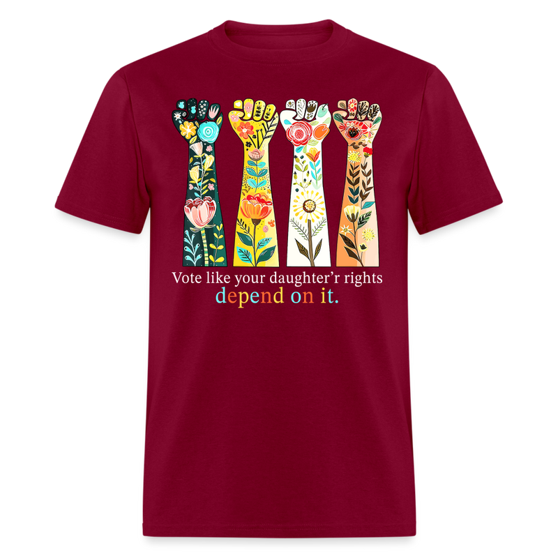 Vote for Her Rights T-Shirt - burgundy